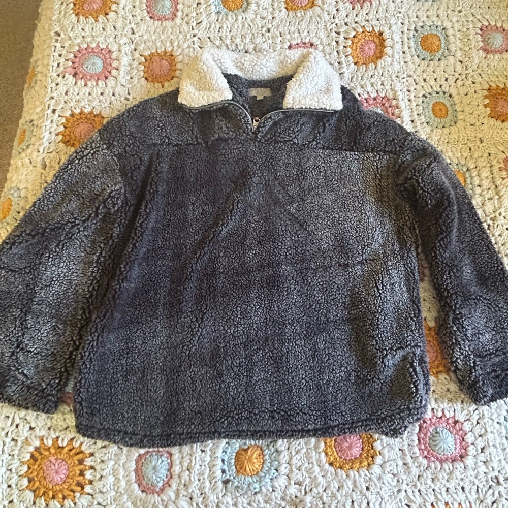 cute soft navy blue sherpa ! 🩵